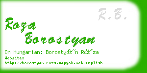 roza borostyan business card